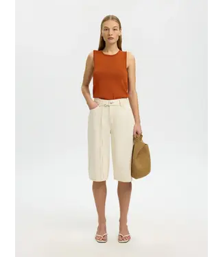 Selected Femme Moon Sus Knit Top Potters Clay