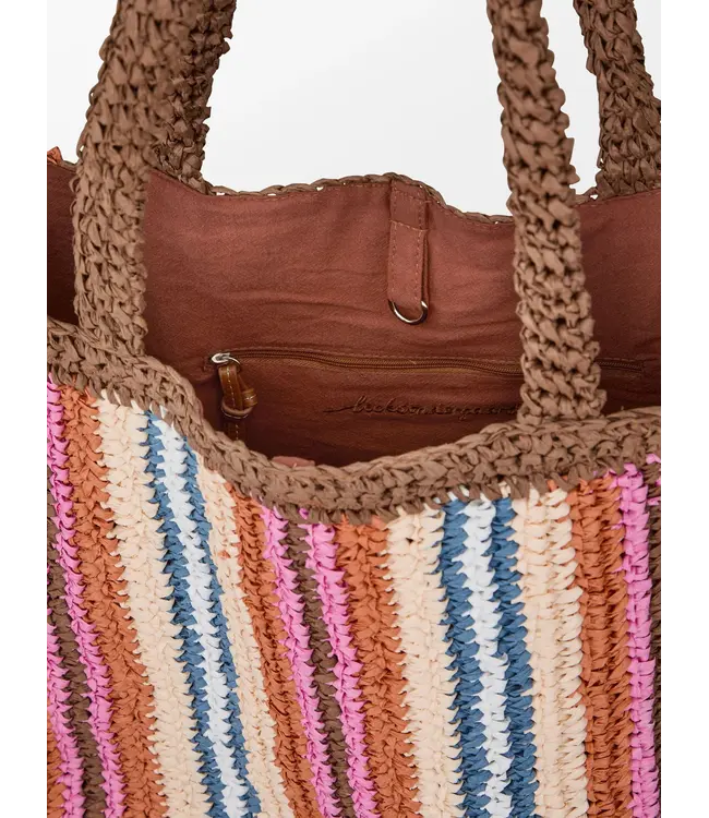 Beck Söndergard Stripe Straw Tota Bag