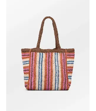 Beck Söndergard Stripe Straw Tota Bag