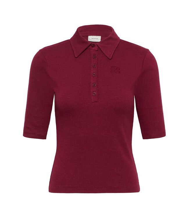 Gestuz Drew Polo Top Cabernet