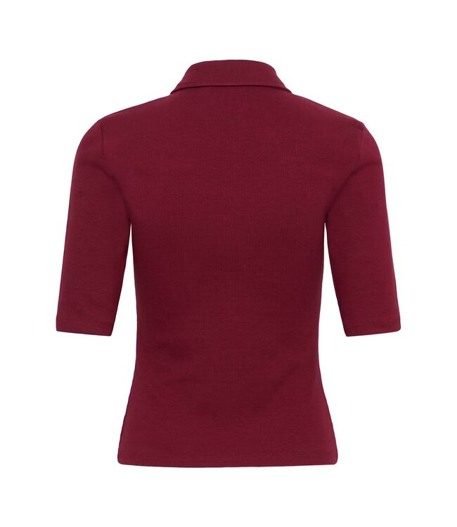 Gestuz Drew Polo Top Cabernet