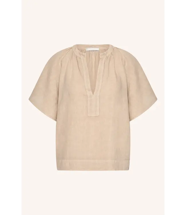 By Bar Vina Linen Blouse Biscuit