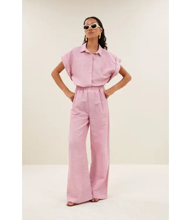 By Bar Benji Linen Pants Dusty Pink