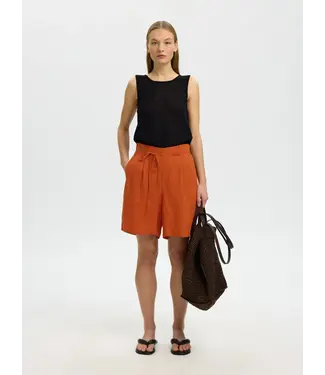 Selected Femme Linna Linen Short Potters Clay