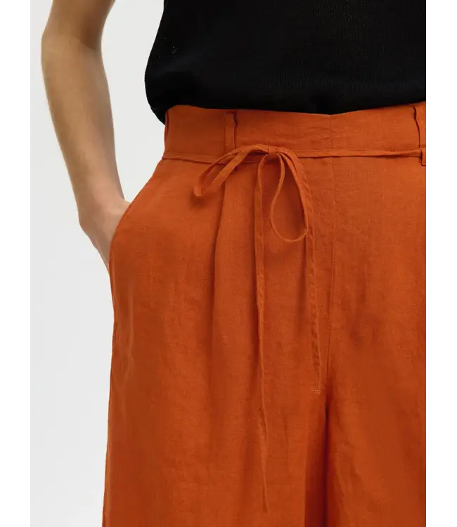 Selected Femme Linna Linen Short Potters Clay