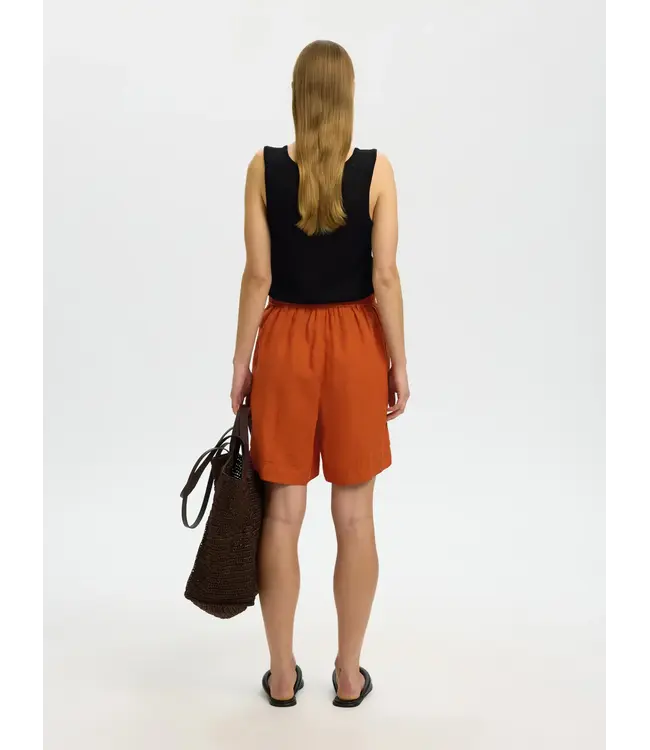 Selected Femme Linna Linen Short Potters Clay