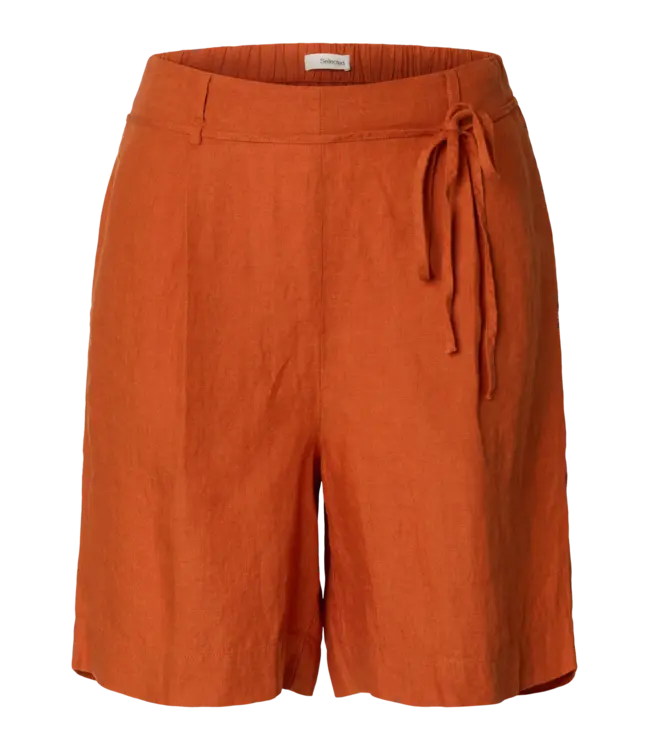 Selected Femme Linna Linen Short Potters Clay