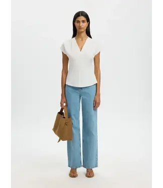 Selected Femme Tenny V-neck Gathered Top