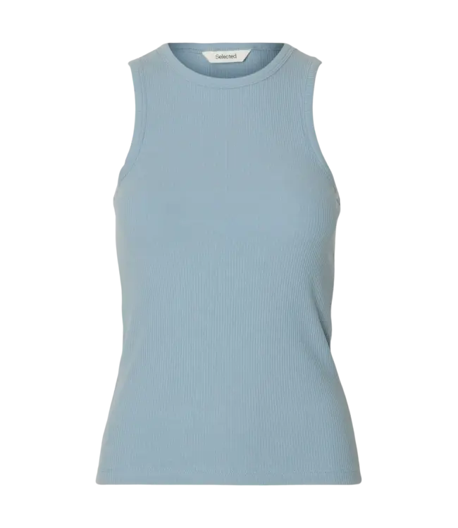 Selected Femme Wanna U-neck Tank Top Dusty Blue