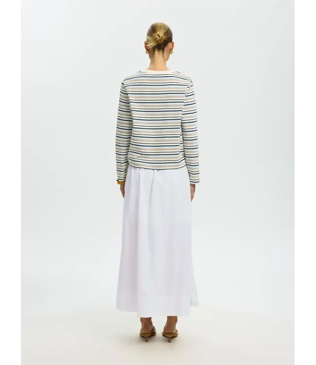 Selected Femme Blair Hw Ankle Skirt White