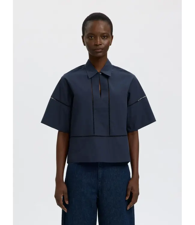 Selected Femme Delia 2/4 Boxy Stitch Top