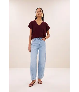 By Bar Sil V-neck pullover Wine