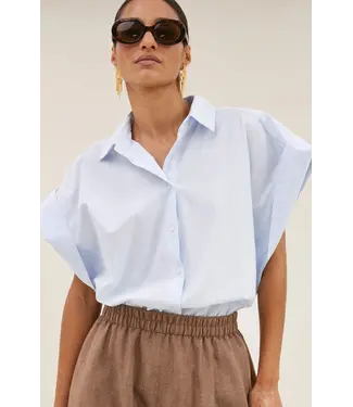 By Bar Pixie Chambray Blouse Light Blue
