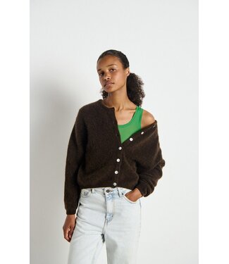 American Vintage Vitow Gilet O-Neck Coffee Melange