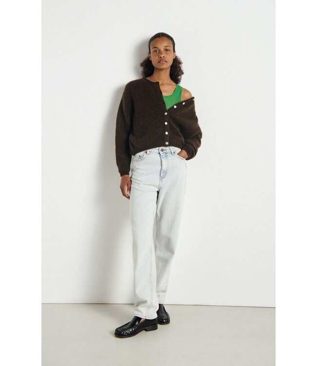 American Vintage Vitow Gilet O-Neck Coffee Melange