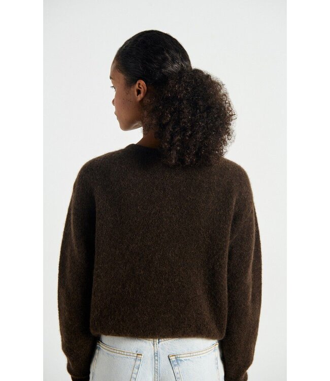 American Vintage Vitow Gilet O-Neck Coffee Melange