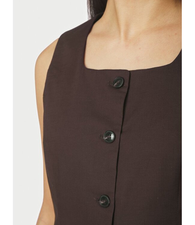 Neo Noir Yula Linen Waistcoat