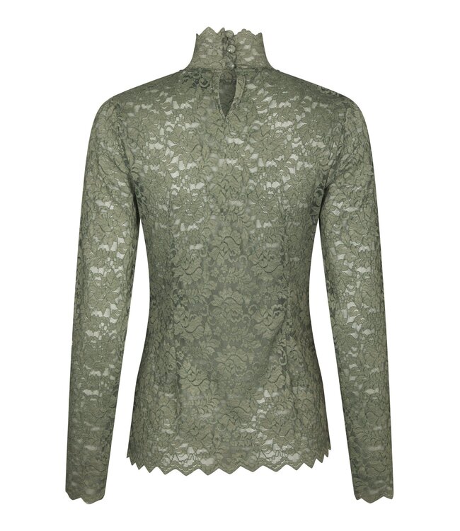 Neo Noir Liza Laceflower Blouse Cold Army