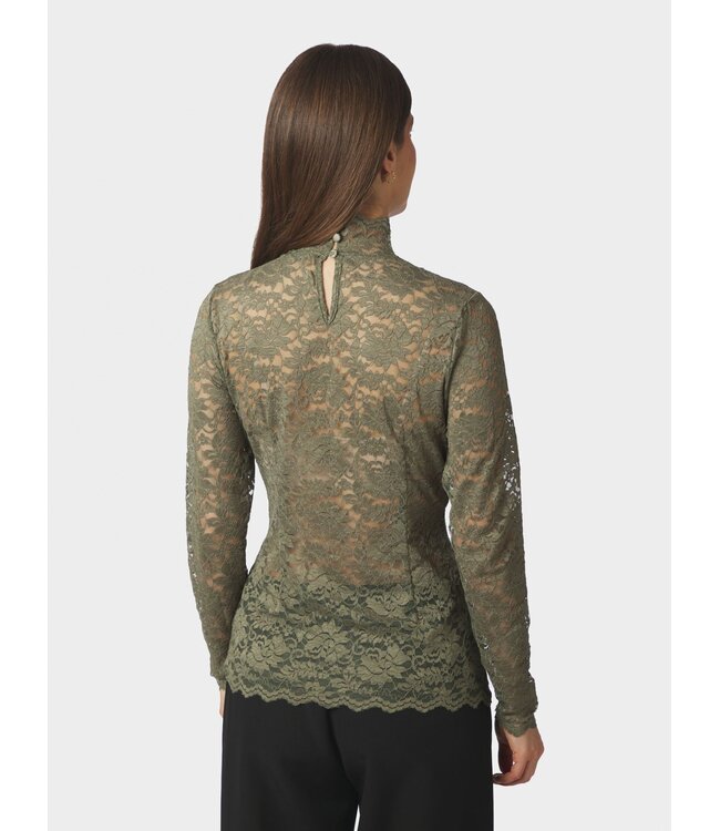 Neo Noir Liza Laceflower Blouse Cold Army