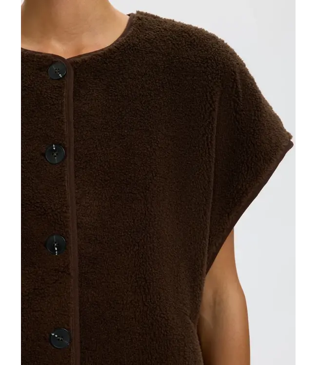 Selected Femme Milla Teddy Vest Delicioso