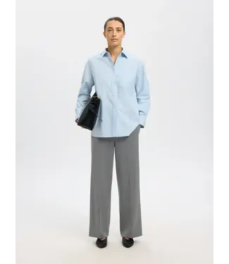 Selected Femme Emma Tara MW Wide Pants Medium Grey Melange
