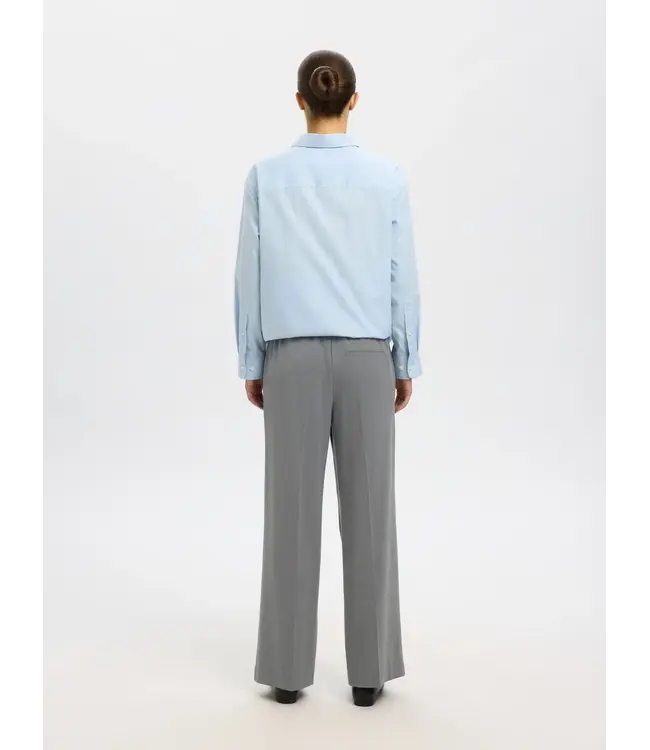 Selected Femme Emma Tara MW Wide Pants Medium Grey Melange