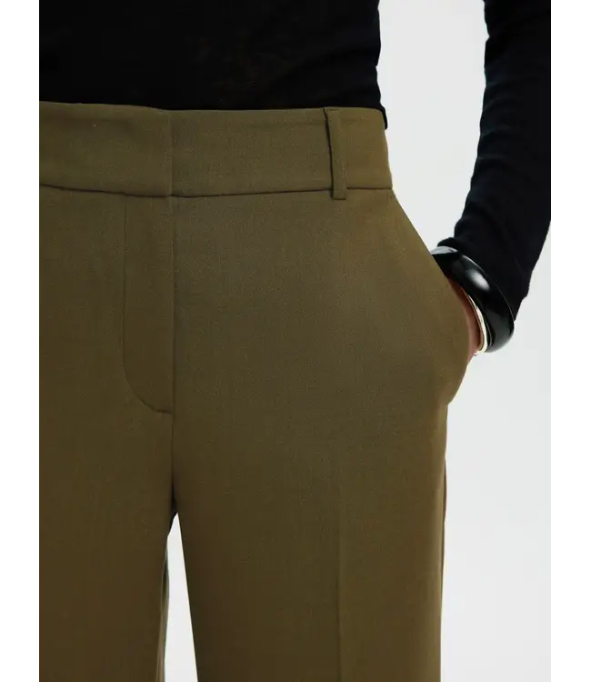 Selected Femme Rita Wide Pants Fir Green Melange