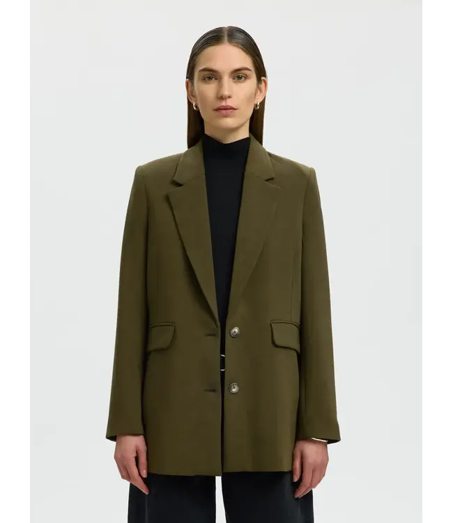 Selected Femme Rita Relaxed Blazer Fir Green Melange