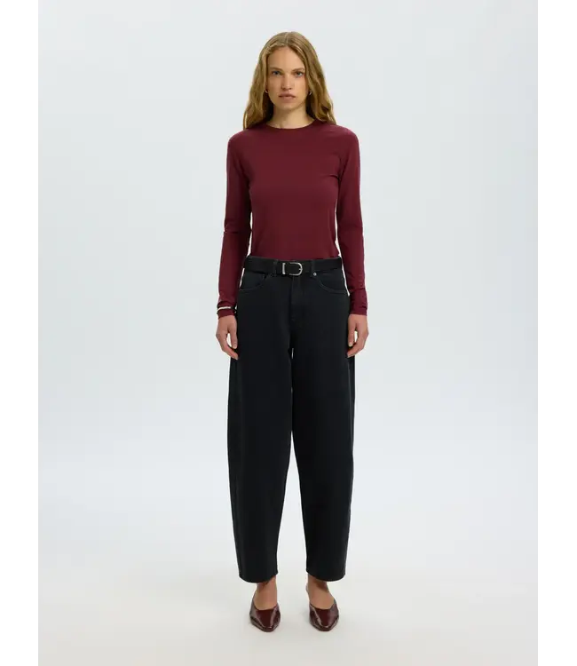 Selected Femme Manja Ls O-Neck Tawny Port