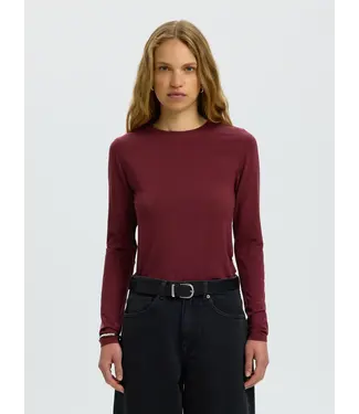 Selected Femme Manja Ls O-Neck Tawny Port