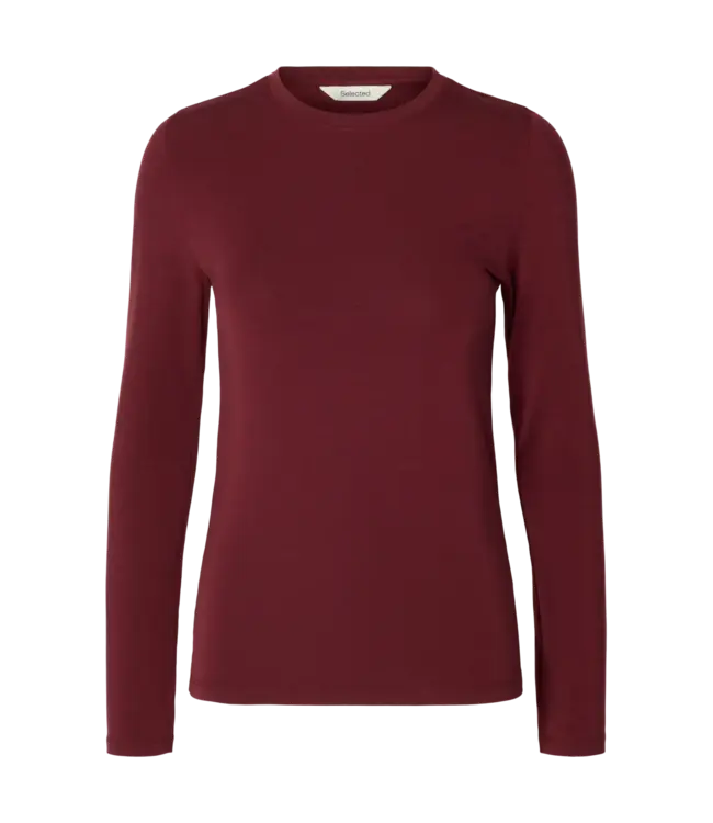 Selected Femme Manja Ls O-Neck Tawny Port