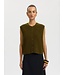Selected Femme Lulu Button O-neck Knit Vest Fir Green