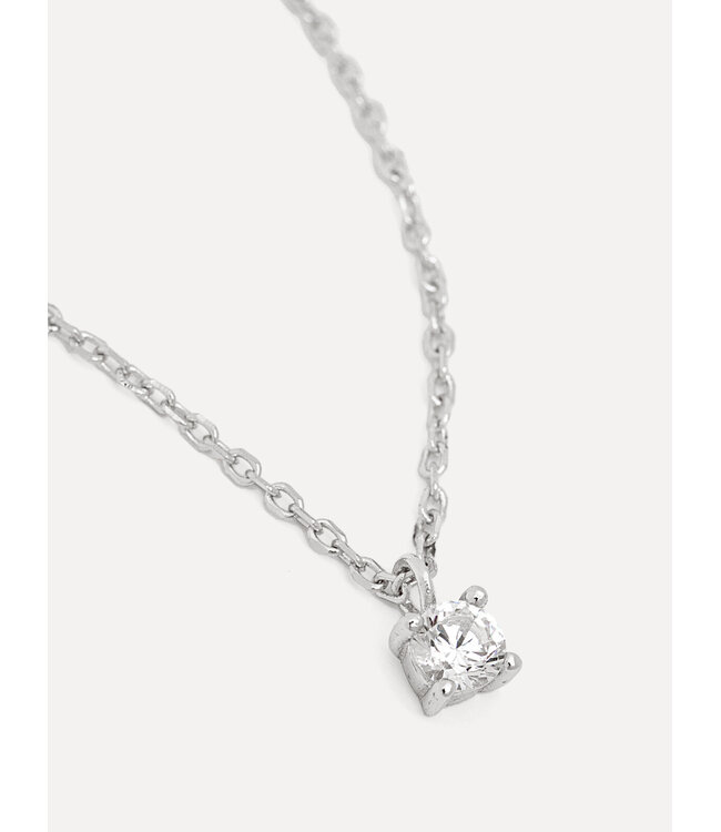 Romee Silver Extra Fine Chain Strass necklace