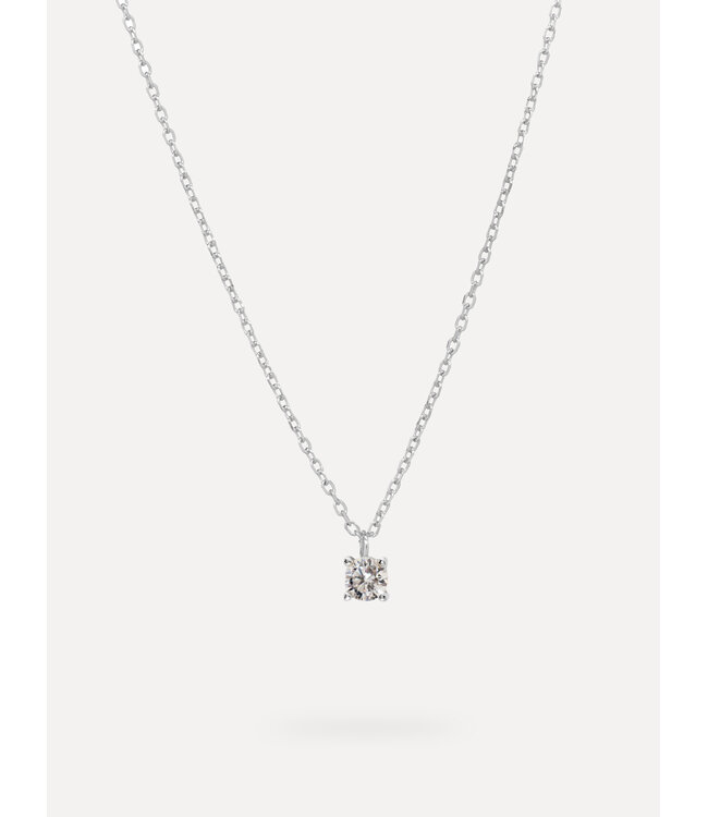 Romee Silver Extra Fine Chain Strass necklace