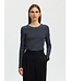 Selected Femme Wanna Crew Neck Tee Stripes Dark Sapphire