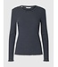 Selected Femme Wanna Crew Neck Tee Stripes Dark Sapphire