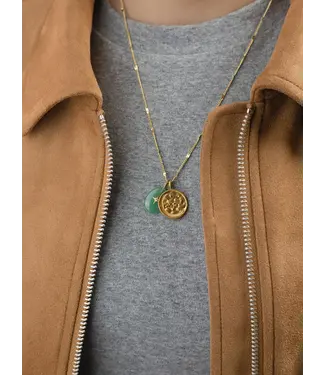 Les Soeurs Charm Necklace Marine Braids Gold
