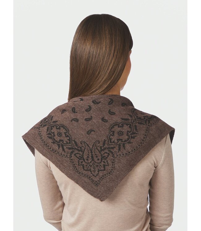 Neo Noir Adelina Paisley Knit Scarf Brown Melange