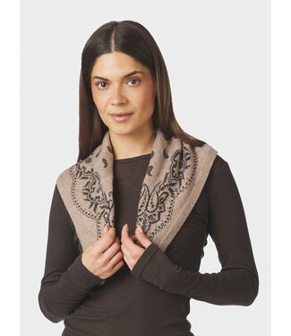 Neo Noir Adelina Paisley Knit Scarf Beige Melange