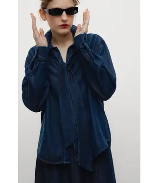 The New Society TNS Tencel Shirt Dark Blue Denim