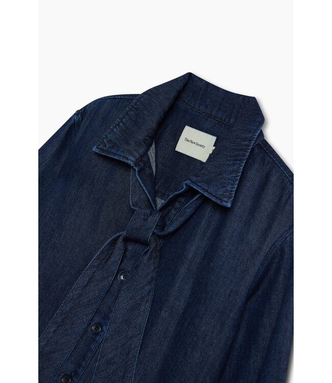 The New Society TNS Tencel Shirt Dark Blue Denim