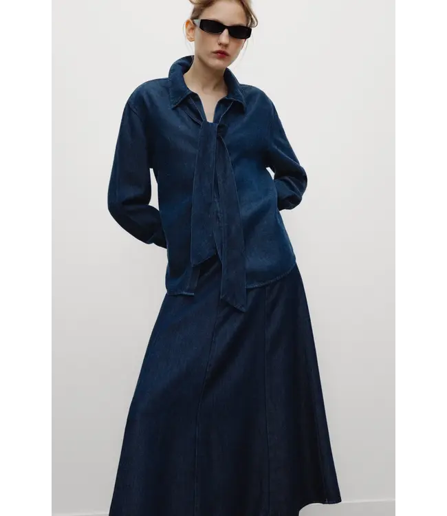 The New Society TNS Tencel Shirt Dark Blue Denim