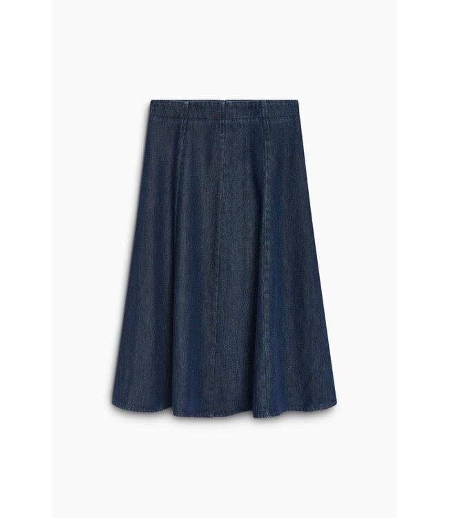 The New Society TNS Tencel Skirt Dark Blue Denim