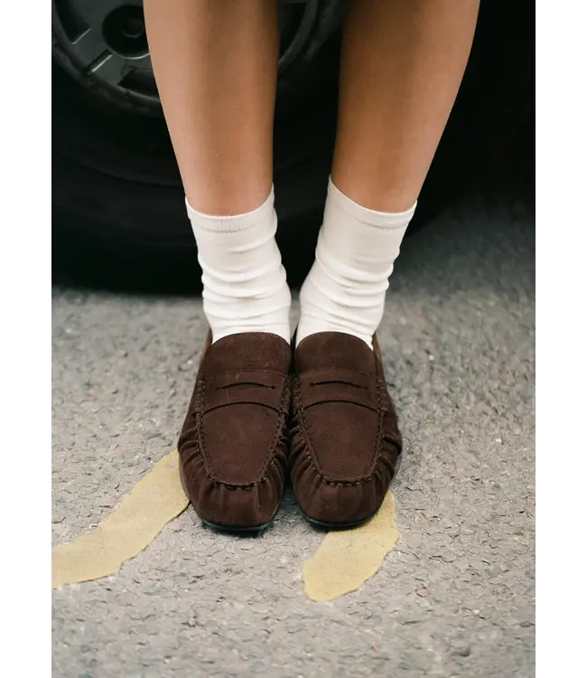 Alohas Aven Suede Brown Leather Loafers