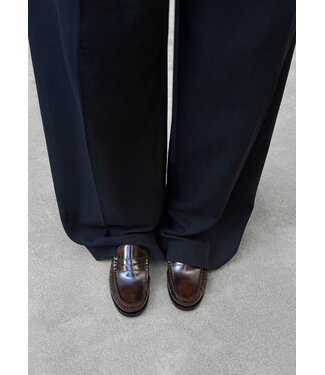 Alohas Rivet Vintage Effect Leather Loafer