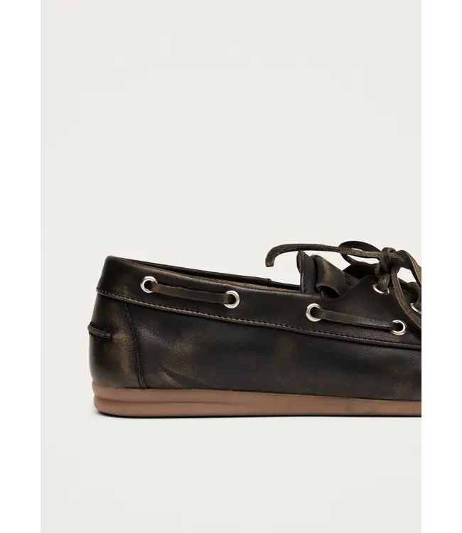 Alohas Rowan Vintage Effect Brown Leather Loafers