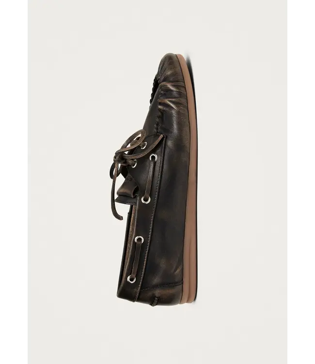 Alohas Rowan Vintage Effect Brown Leather Loafers