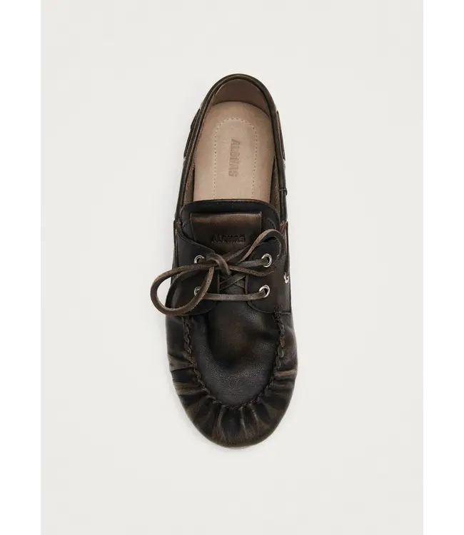 Alohas Rowan Vintage Effect Brown Leather Loafers