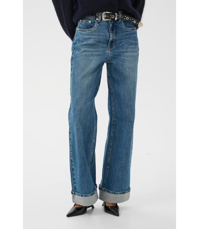 Gestuz Sara Hw Wide Jeans Washed Denim