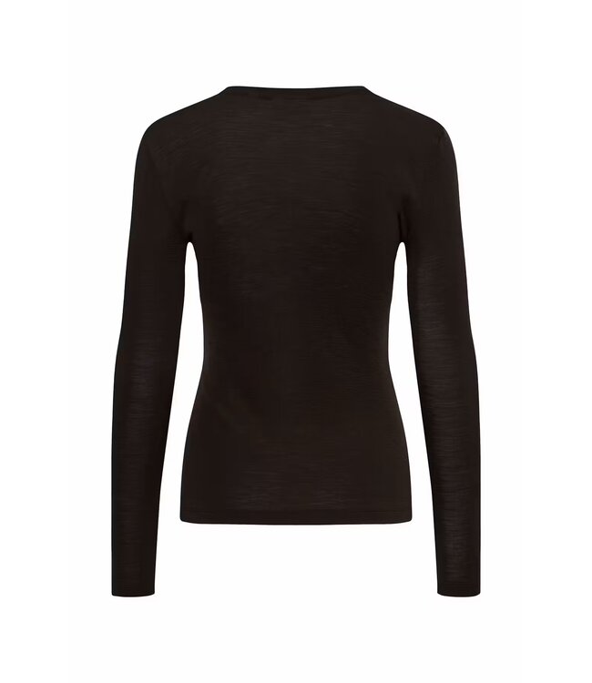 Gestuz Ninia Ls Wool Roundneck Chocolate